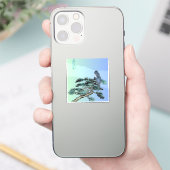 Elegant Magpie Bird Bonsai Aesthetic Sticker シール (スマートフォン)