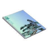 Elegant Magpie Bird & Japanese Bonsai Drawstring B ノートブック (右側)