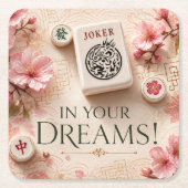 Elegant Mahjong Joker Coaster Dreams スクエアペーパーコースター (正面)