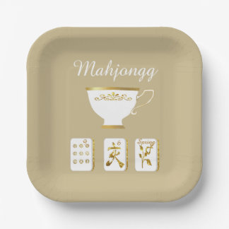 Elegant Mahjong Party Paper Plate ペーパープレート