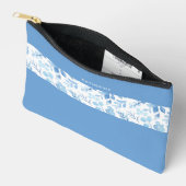 Elegant Maid of Honor Blue Floral  アクセサリーポーチ (見開き)