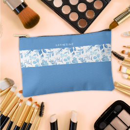 Elegant Maid of Honor Blue Floral  アクセサリーポーチ