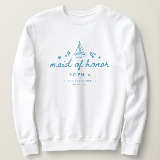Elegant Maid of Honor Script Bachelorette Wedding スウェットシャツ (デザイン正面)