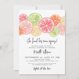 Elegant Main Squeeze Citrus Bridal Shower 招待状