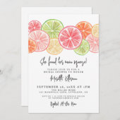 Elegant Main Squeeze Citrus Bridal Shower 招待状 (正面/裏面)