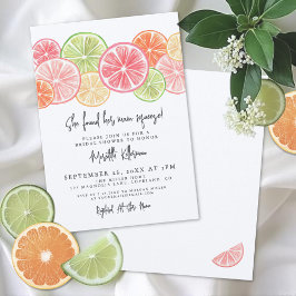 Elegant Main Squeeze Citrus Bridal Shower 招待状