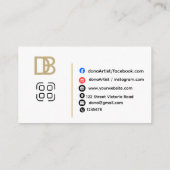 Elegant Makeup Artist Business Card 名刺 (裏面)