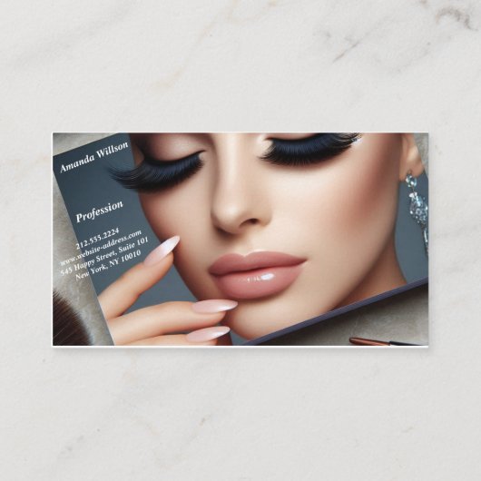 Elegant Makeup Artist Business Card 名刺 (裏面)