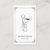 Elegant Makeup Artist Business Card with QR Code  名刺 (正面)