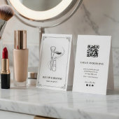 Elegant Makeup Artist Business Card with QR Code  名刺