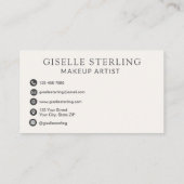 Elegant Makeup Artist Neutral Beige Script 名刺 (裏面)