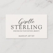 Elegant Makeup Artist Neutral Beige Script 名刺 (正面)