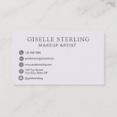 Elegant Makeup Artist Purple Lilac Script  名刺 (裏面)