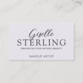 Elegant Makeup Artist Purple Lilac Script  名刺 (正面)