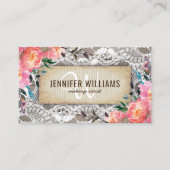 Elegant Makeup Artist Wedding Rustic Floral 名刺 (正面)