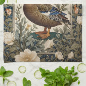 Elegant Mallard Duck William Morris Inspired  キッチンタオル (折り畳み)