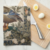 Elegant Mallard Duck William Morris Inspired  キッチンタオル (四つ折り)