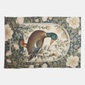 Elegant Mallard Duck William Morris Inspired  キッチンタオル (横)
