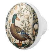 Elegant Mallard Duck William Morris Inspired  セラミックノブ (右)