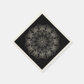 Elegant Mandala Boho Chic Indian Black Wedding スタンダードカクテルナプキン (角)