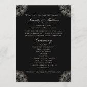 Elegant Mandala Indian Black Boho Wedding Program プログラム (正面)