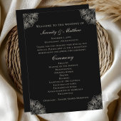Elegant Mandala Indian Black Boho Wedding Program プログラム