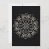 Elegant Mandala Indian Boho Black Bridal Shower 招待状 (裏面)