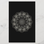 Elegant Mandala Indian Boho Black Wedding Menu (裏面)