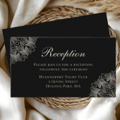 Elegant Mandala Indian Boho Chic Black Wedding エンクロージャーカード