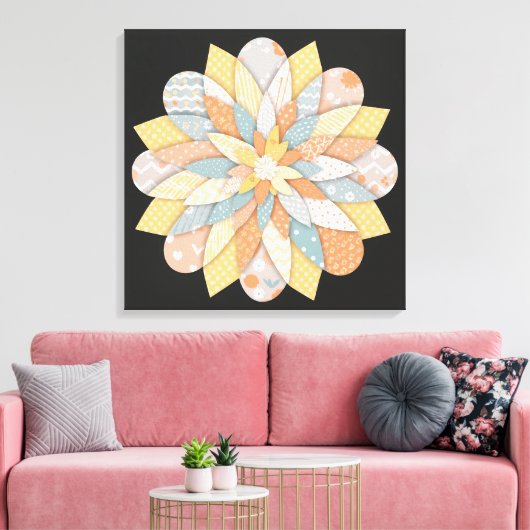 Elegant Mandala Wall Art | Sacred Geometric Boho  キャンバスプリント (インサイチュ (リビング))