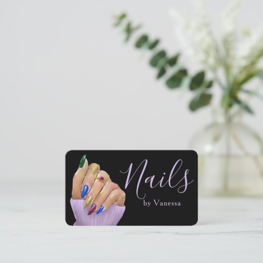 Elegant Manicurist Nail Technician Luxury Salon 名刺 (スタンド正面)