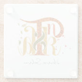 Elegant Manuscript Thanks Autumn Fall Foliage ガラスコースター (裏面)
