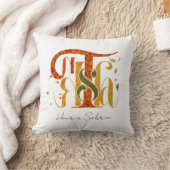 Elegant Manuscript Thanks Autumn Fall Foliage クッション (ブランケット)