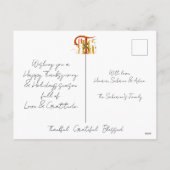 Elegant Manuscript Thanks Autumn Fall Foliage シーズンポストカード (裏面)