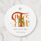 Elegant Manuscript Thanks Autumn Fall Foliage フェイバータグ (正面)