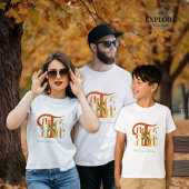 Elegant Manuscript Thanks Autumn Fall Foliage Kids Tシャツ