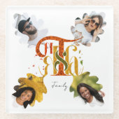 Elegant Manuscript Thanks Autumn Foliage Photos  ガラスコースター (正面)