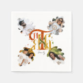 Elegant Manuscript Thanks Autumn Foliage Photos スタンダードカクテルナプキン (正面)