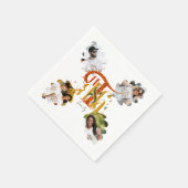 Elegant Manuscript Thanks Autumn Foliage Photos スタンダードカクテルナプキン (角)