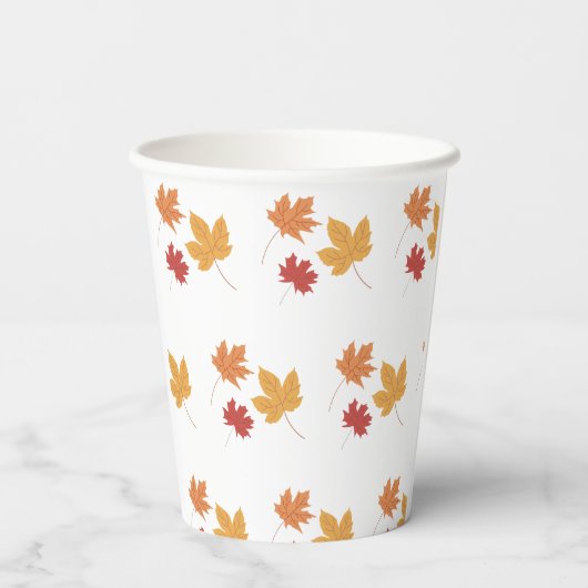 Elegant Maple Leaf Pattern Paper Cup 紙コップ (裏面)
