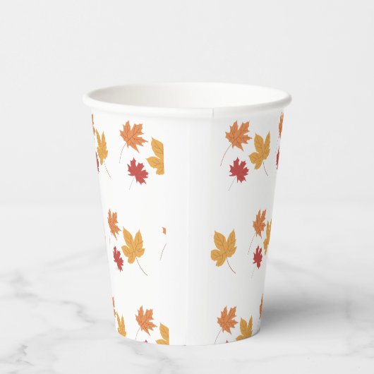 Elegant Maple Leaf Pattern Paper Cup 紙コップ (右)