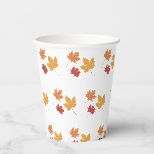 Elegant Maple Leaf Pattern Paper Cup 紙コップ (正面)