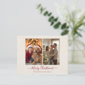 Elegant Marble 2 Photo Christmas Card シーズンポストカード (スタンド正面)