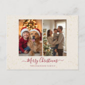 Elegant Marble 2 Photo Christmas Card シーズンポストカード (正面)