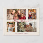 Elegant Marble 4 Photo Christmas Card シーズンポストカード (正面)