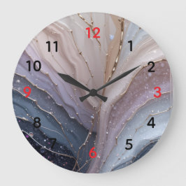 Elegant Marble Abstract Wall Clock – Modern Pastel ラージ壁時計