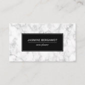 Elegant Marble Black and White Event Planner 名刺 (正面)