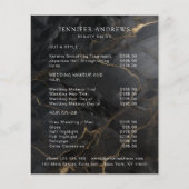 Elegant Marble Black-Gold Salon Pricelist チラシ (正面)