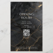 Elegant Marble Black-Gold Salon QR Code Pricelist チラシ (裏面)