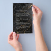 Elegant Marble Black-Gold Salon QR Code Pricelist チラシ (ハンドル)